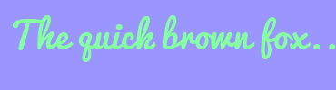Image with Font Color 84FFA1 and Background Color 9A95FF